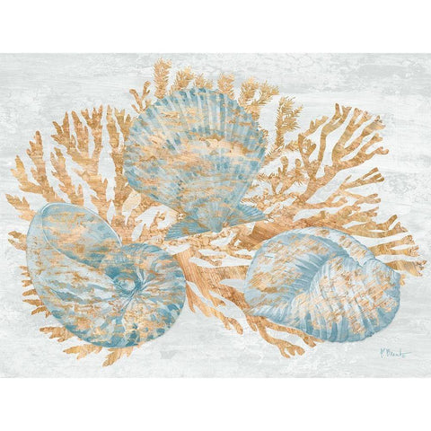 Shimmering Shells II Gold Ornate Wood Framed Art Print with Double Matting by Brent, Paul