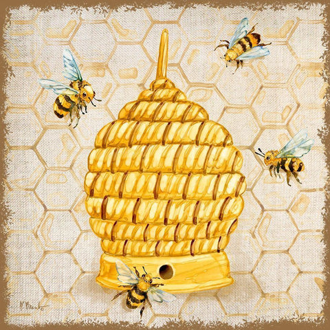 Honeybee Haven I Gold Ornate Wood Framed Art Print with Double Matting by Brent, Paul