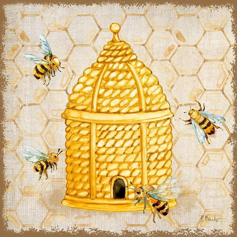 Honeybee Haven II Gold Ornate Wood Framed Art Print with Double Matting by Brent, Paul