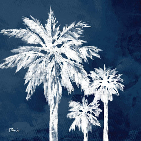 Cyano Palms I Black Ornate Wood Framed Art Print with Double Matting by Brent, Paul