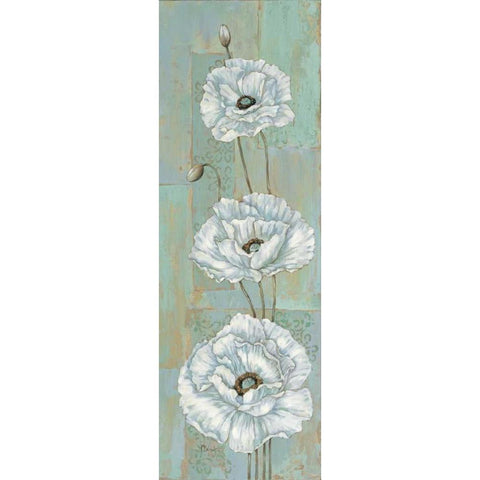 Florentine Poppies White Modern Wood Framed Art Print by Brent, Paul