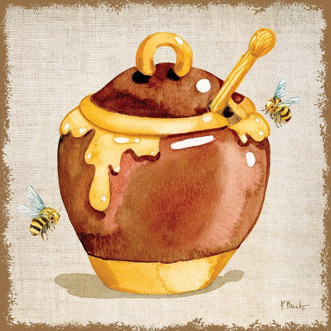 Honey Pot I Black Modern Wood Framed Art Print with Double Matting by Brent, Paul