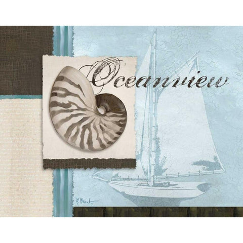 Scrapbook Shell I White Modern Wood Framed Art Print by Brent, Paul