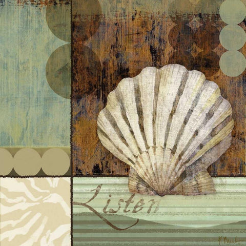 Contemporary Shell I White Modern Wood Framed Art Print with Double Matting by Brent, Paul