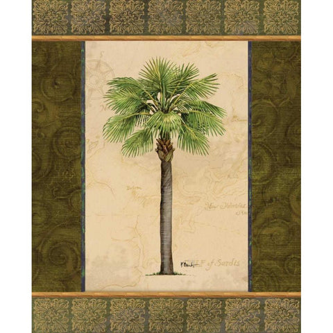 East Indies Palm I White Modern Wood Framed Art Print by Brent, Paul