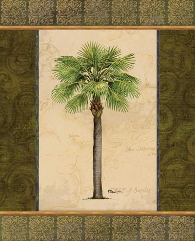 East Indies Palm I Black Ornate Wood Framed Art Print with Double Matting by Brent, Paul