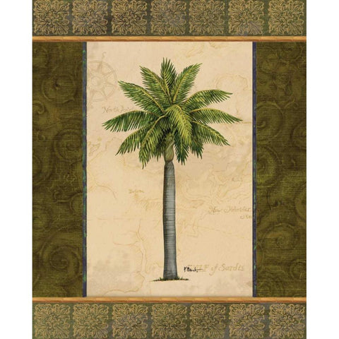 East Indies Palm II White Modern Wood Framed Art Print by Brent, Paul