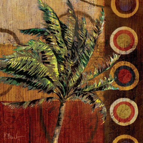 Contemporary Palm II Black Ornate Wood Framed Art Print with Double Matting by Brent, Paul