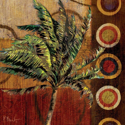 Contemporary Palm II Gold Ornate Wood Framed Art Print with Double Matting by Brent, Paul