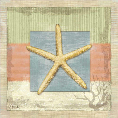 Montego Starfish White Modern Wood Framed Art Print by Brent, Paul