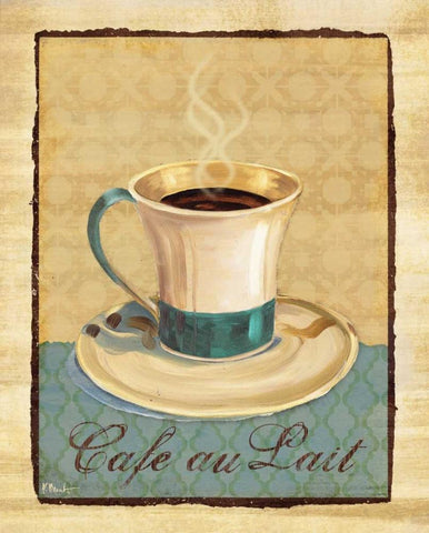 Coffee Club III Black Ornate Wood Framed Art Print with Double Matting by Brent, Paul