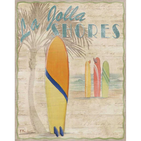 Surf City III White Modern Wood Framed Art Print by Brent, Paul