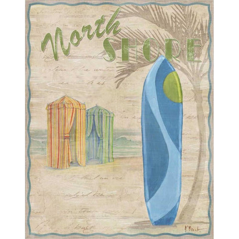 Surf City IV Black Modern Wood Framed Art Print with Double Matting by Brent, Paul