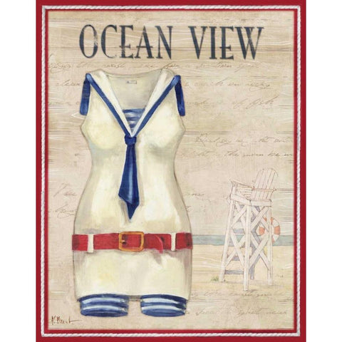 Ocean View Black Modern Wood Framed Art Print with Double Matting by Brent, Paul