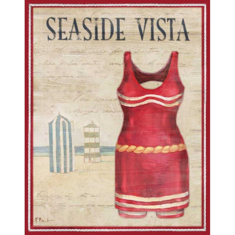 Seaside Vista White Modern Wood Framed Art Print by Brent, Paul