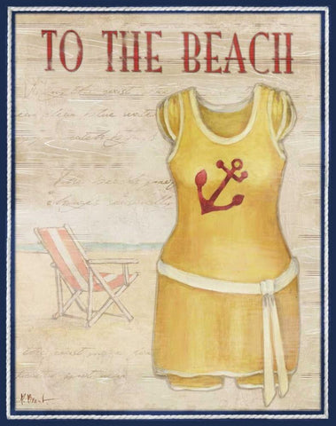 To the Beach Black Ornate Wood Framed Art Print with Double Matting by Brent, Paul