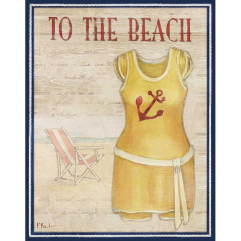 To the Beach Gold Ornate Wood Framed Art Print with Double Matting by Brent, Paul