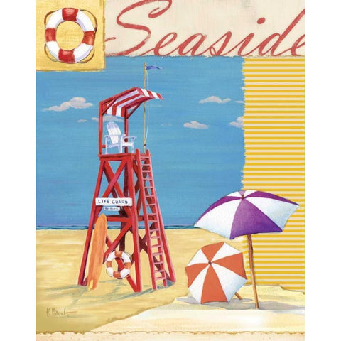 Lifeguard Collage I Gold Ornate Wood Framed Art Print with Double Matting by Brent, Paul