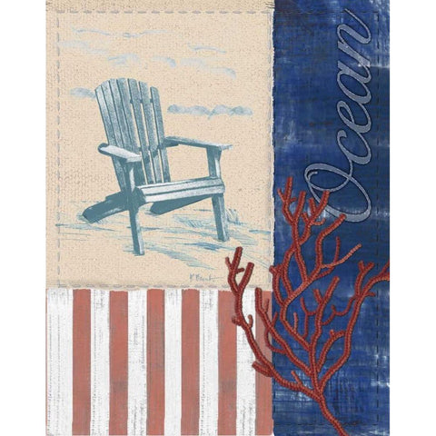 American Coastal IV White Modern Wood Framed Art Print by Brent, Paul