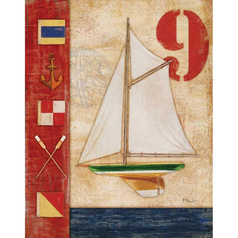 Model Yacht Collage I White Modern Wood Framed Art Print by Brent, Paul