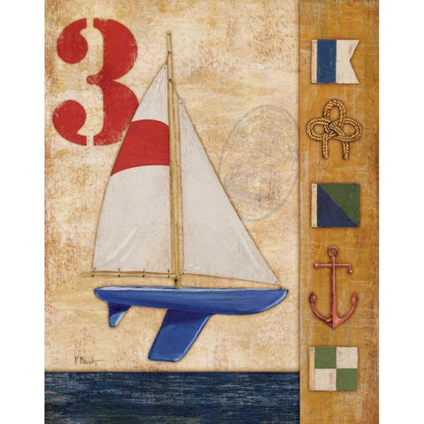 Model Yacht Collage II Black Modern Wood Framed Art Print with Double Matting by Brent, Paul