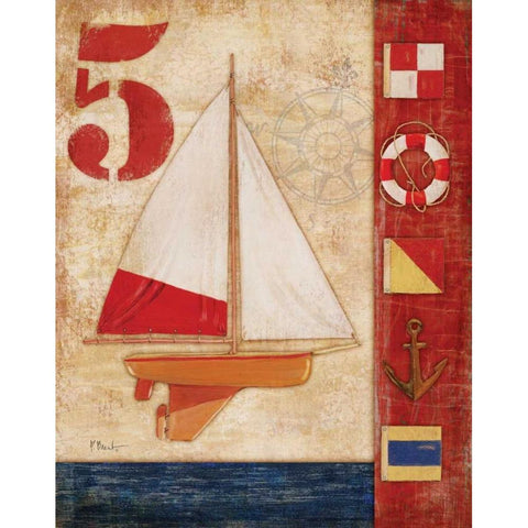 Model Yacht Collage IV Gold Ornate Wood Framed Art Print with Double Matting by Brent, Paul