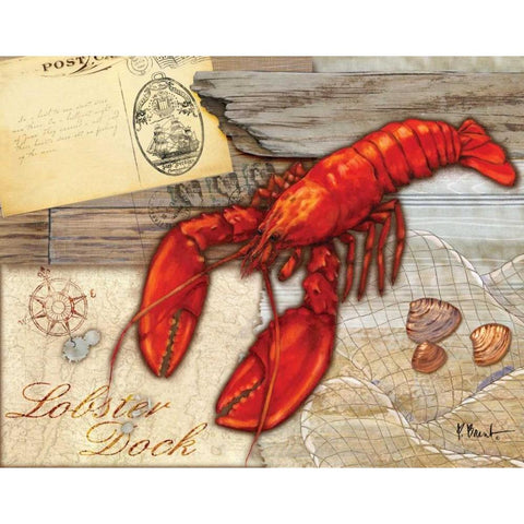 Fresh Catch Lobster White Modern Wood Framed Art Print by Brent, Paul