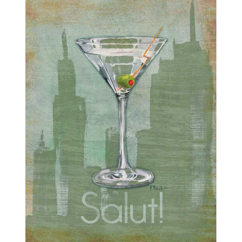 Big City Cocktail III White Modern Wood Framed Art Print by Brent, Paul