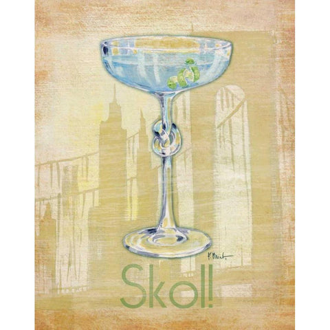 Big City Cocktail IV White Modern Wood Framed Art Print by Brent, Paul