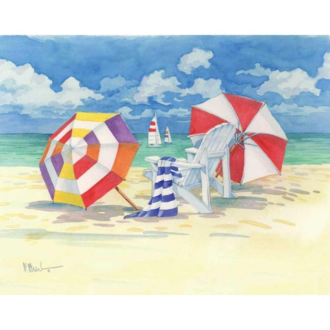 Sunnyside Beach White Modern Wood Framed Art Print by Brent, Paul