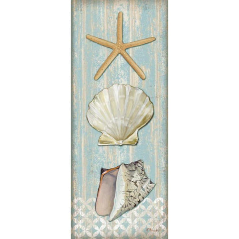 Spa Shells Vertical II White Modern Wood Framed Art Print by Brent, Paul