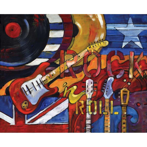 Rock N Roll White Modern Wood Framed Art Print by Brent, Paul