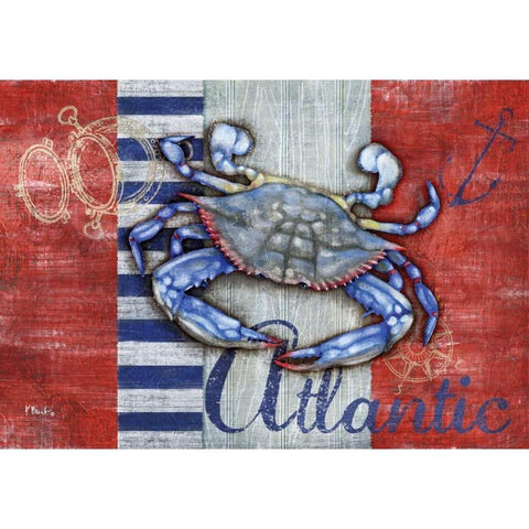 Maritime Crab Black Modern Wood Framed Art Print with Double Matting by Brent, Paul