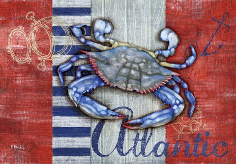 Maritime Crab White Modern Wood Framed Art Print with Double Matting by Brent, Paul