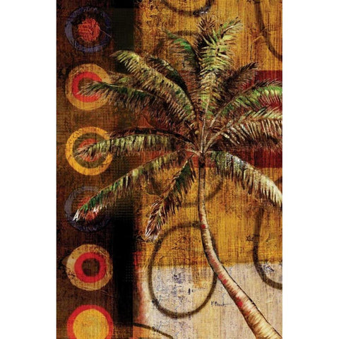 Modern Palm II Black Modern Wood Framed Art Print with Double Matting by Brent, Paul