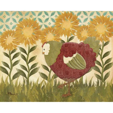 Sunny Hen II White Modern Wood Framed Art Print by Brent, Paul