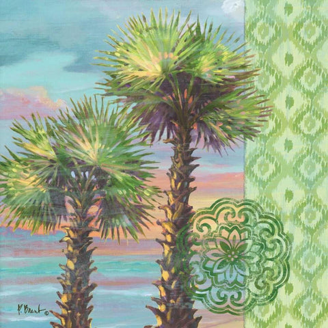 Palm Duo Collage II Black Ornate Wood Framed Art Print with Double Matting by Brent, Paul