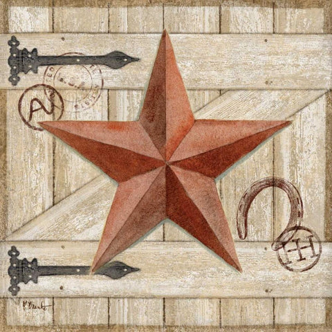 Barn Star I Black Ornate Wood Framed Art Print with Double Matting by Brent, Paul