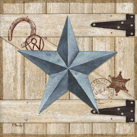 Barn Star II White Modern Wood Framed Art Print by Brent, Paul