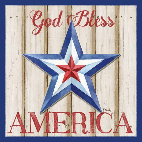 Patriotic Barn Star II Gold Ornate Wood Framed Art Print with Double Matting by Brent, Paul