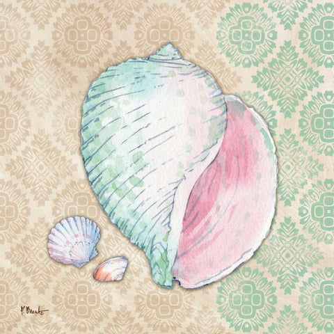 Serene Seashells II White Modern Wood Framed Art Print by Brent, Paul