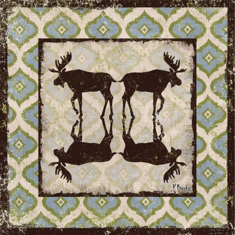 Modern Lodge Azure II Black Ornate Wood Framed Art Print with Double Matting by Brent, Paul