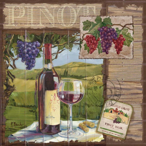 Wine Country Collage II White Modern Wood Framed Art Print by Brent, Paul