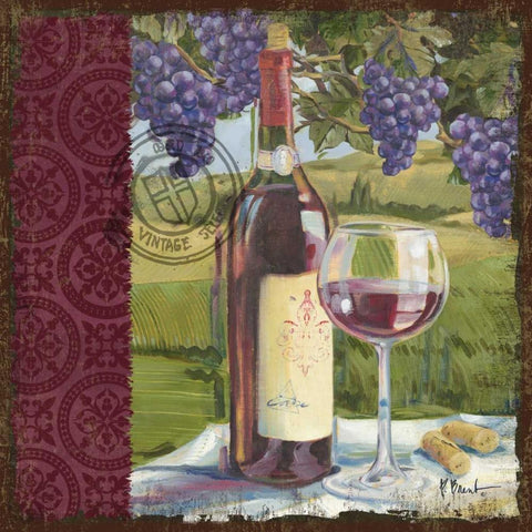 At the Vineyard I White Modern Wood Framed Art Print by Brent, Paul