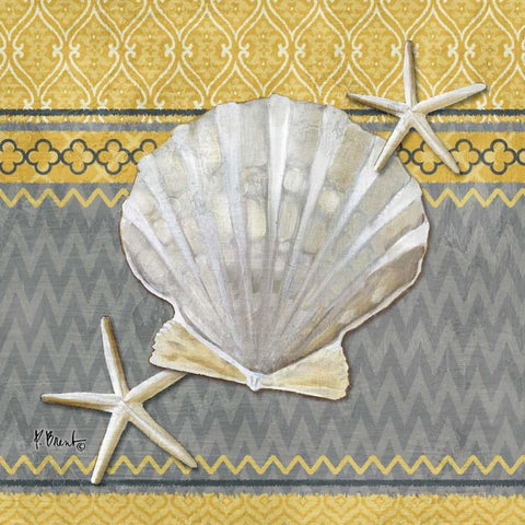 Santa Cruz Shells III Gold Ornate Wood Framed Art Print with Double Matting by Brent, Paul