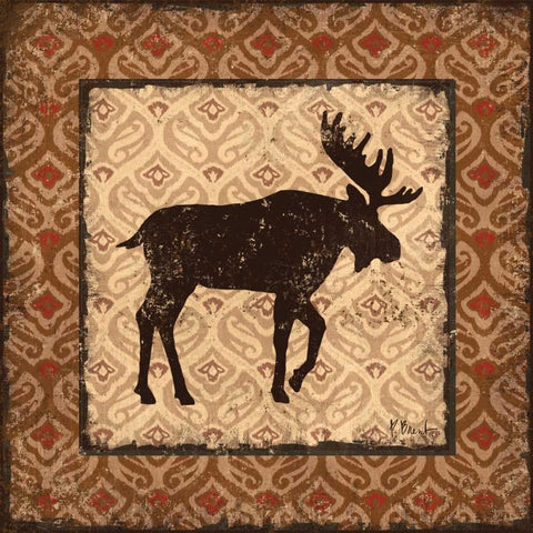 Modern Moose Spice I Black Ornate Wood Framed Art Print with Double Matting by Brent, Paul