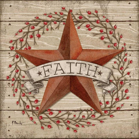 Faith Star Gold Ornate Wood Framed Art Print with Double Matting by Brent, Paul