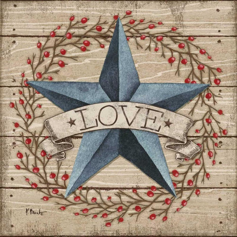 Love Star White Modern Wood Framed Art Print with Double Matting by Brent, Paul