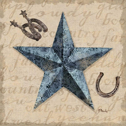 Bandana Barn Star II Black Ornate Wood Framed Art Print with Double Matting by Brent, Paul