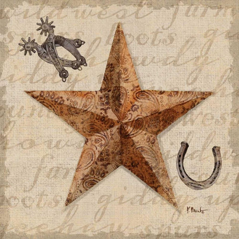 Bandana Barn Star IV Black Ornate Wood Framed Art Print with Double Matting by Brent, Paul